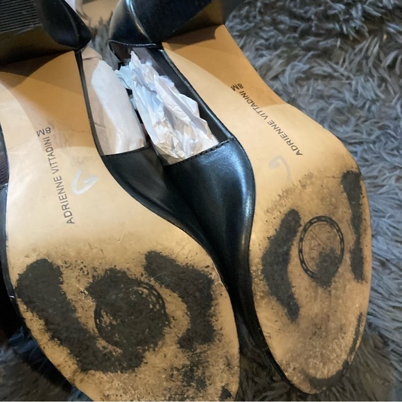 Ladies Adrienne Vittadini Black Low Heel Sandal - Picture 4 of 7